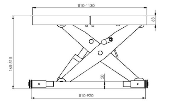 4-post lift mega - professional garages technical drawing