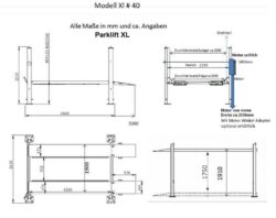 Parklift Steinbock XL Technische Zeichnung