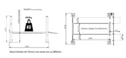 Parklift L Mini - extra kurz Technische Zeichnung