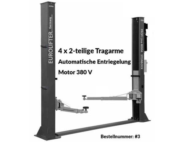 2-post lift – model profi 4000A 4×2