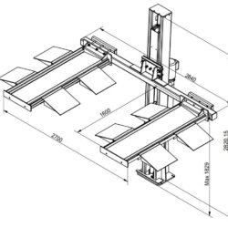 1-Säulen Parkhebebühne Technische Zeichnung