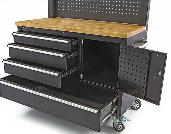 Workbench cabinet wooden worktop