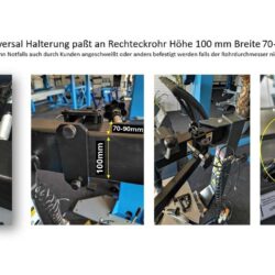 Rechteckrohr-Hilfsarmhalter